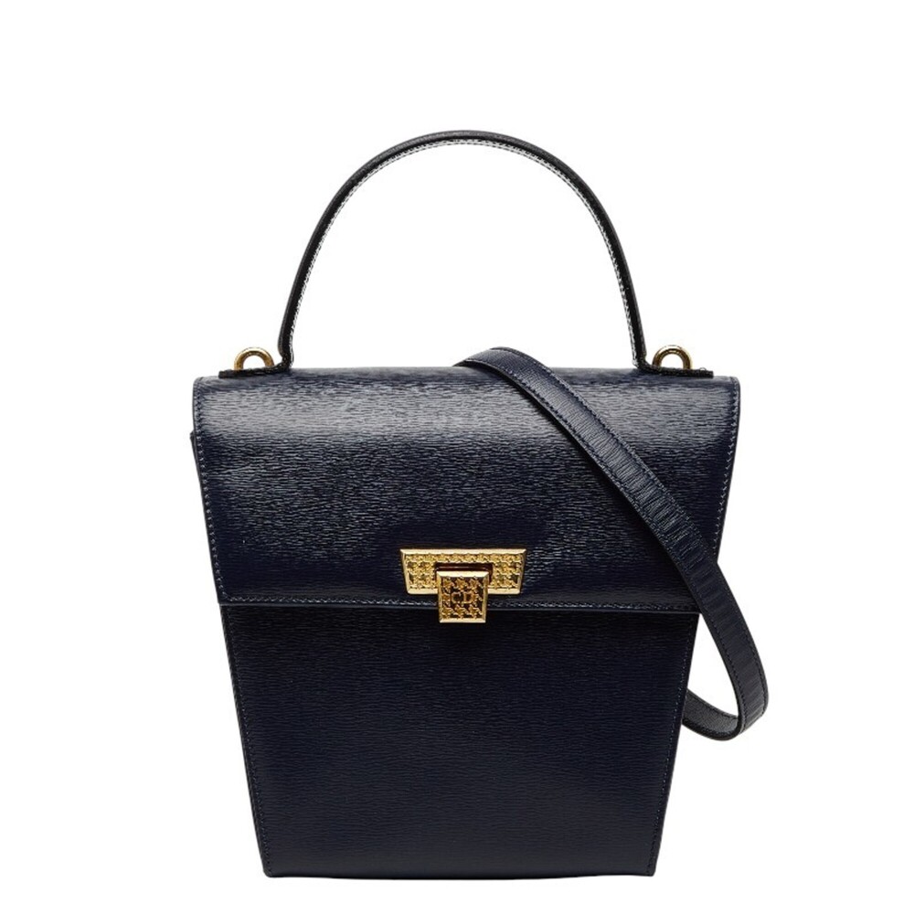 CHRISTIAN DIOR Blue Leather Shoulder Bag